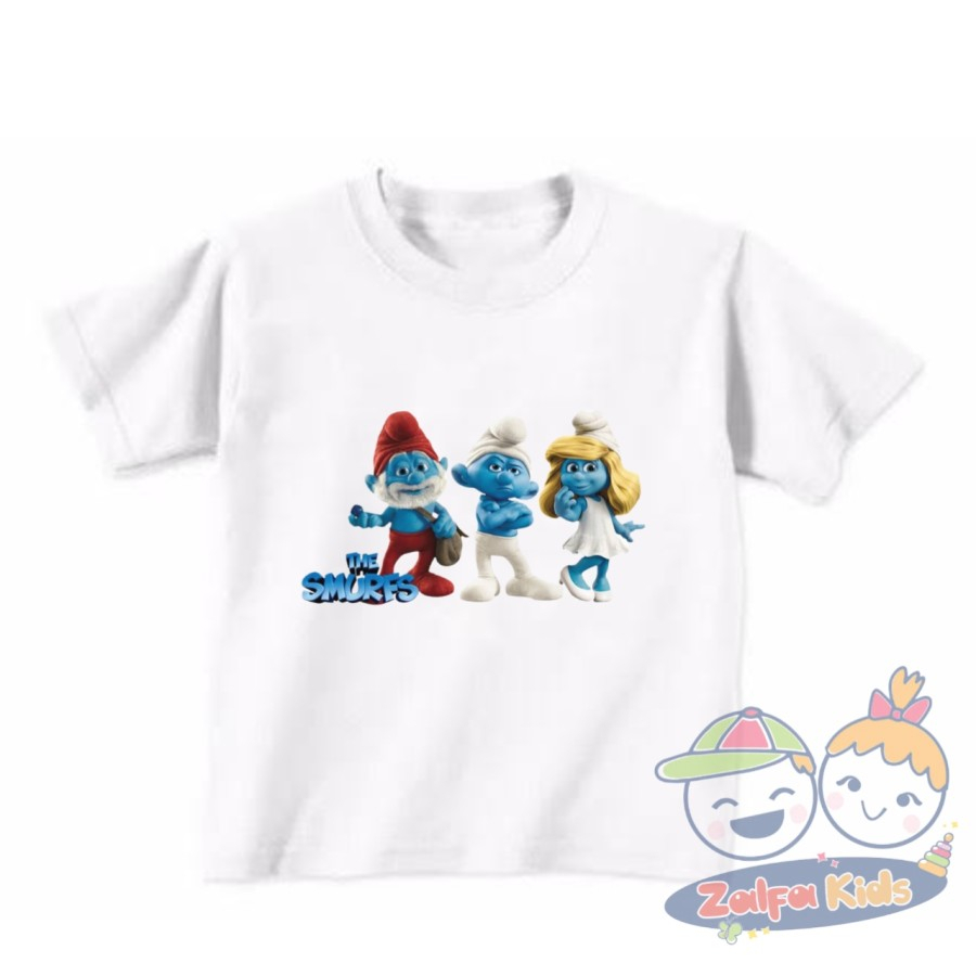 TSHIRT BAJU ANAK KAOS ANAK LAKI-LAKI & PEREMPUAN THE SMURF FRIENDS