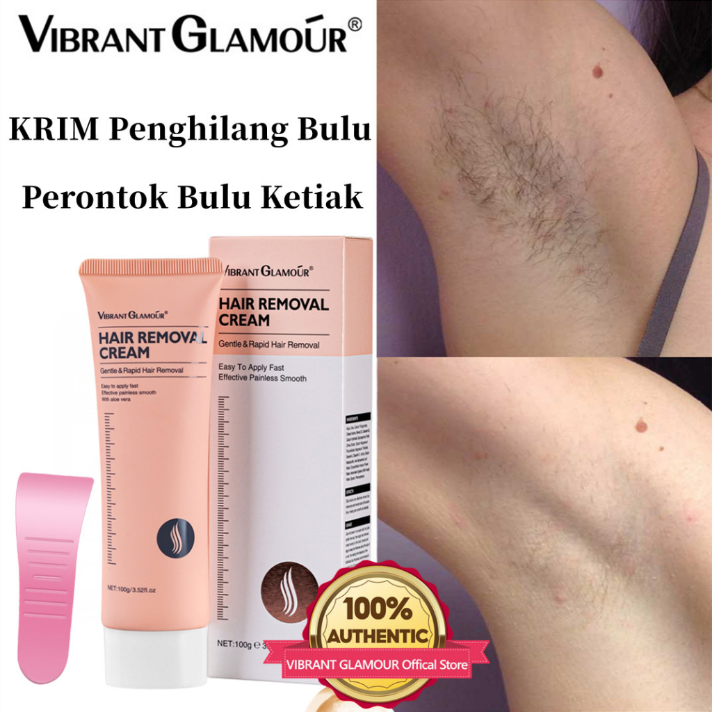 VIBRANT GLAMOUR  Hair Removal Cream ORIGINAL Painless Smooth Krim Perontok Bulu Ketiak 100gr - Krim Penghilang Bulu