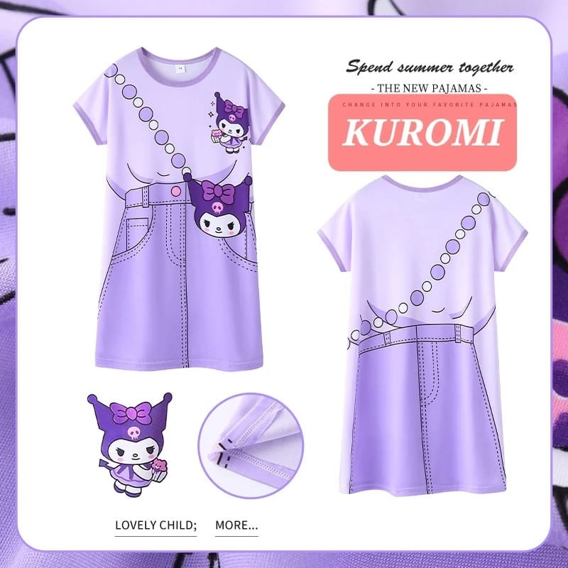 DASTER SANRIO BAJU TIDUR ANAK CEWEK FASHION KOREA IMPORT SANTAI DAILY LUCU DRESS