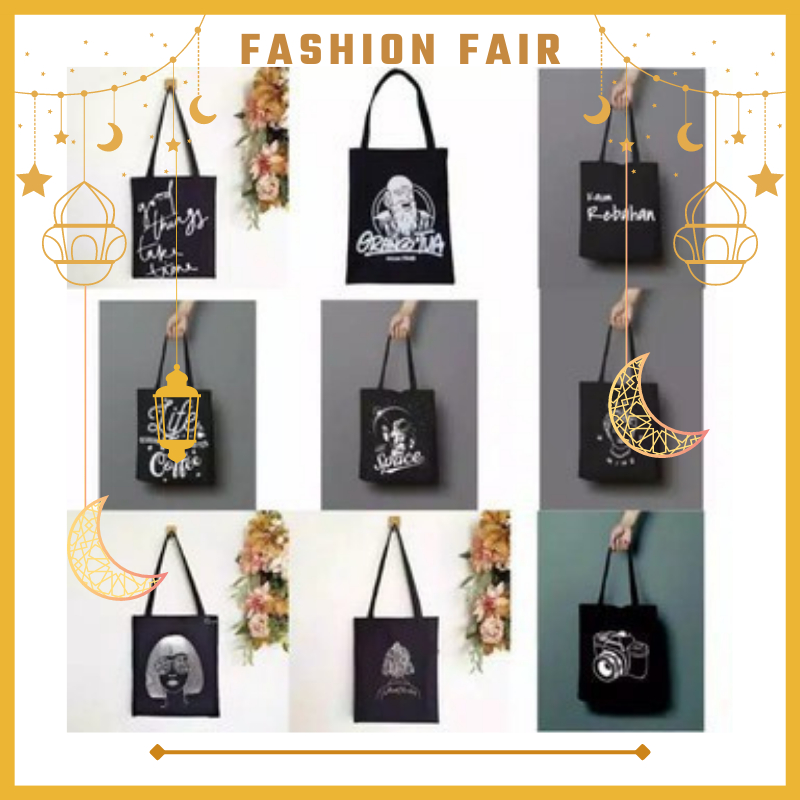 [LOKAL] Fashion Fair - Tote bag custom PAKAI SLETING - kpop murah wanita custom motif