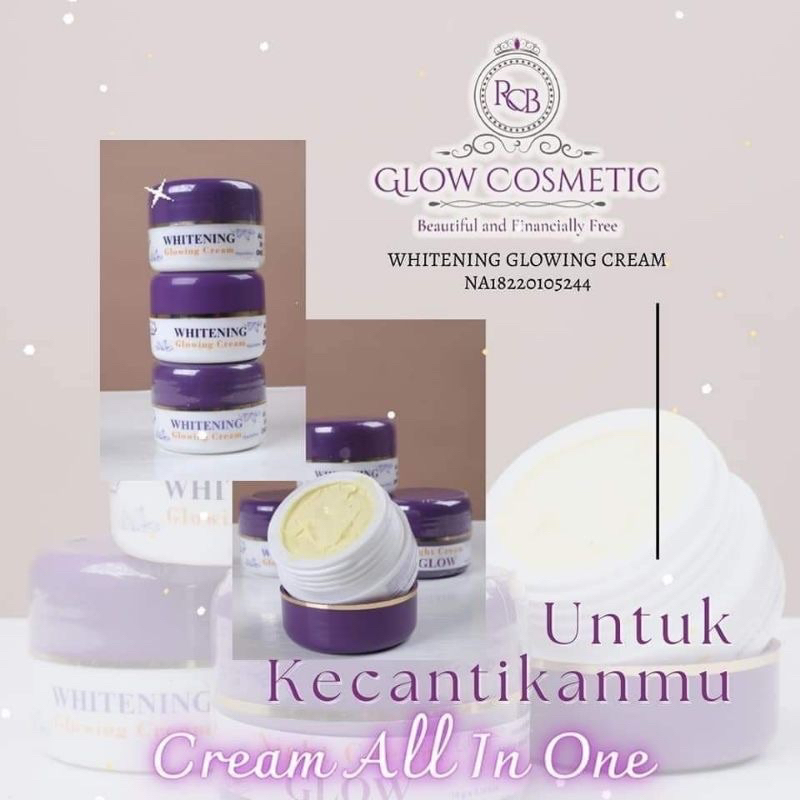 TERLARIS ‼️ CREAM RCB GLOW ORIGINAL KEMASAN EMBOS BPOM CREAM  2 IN 1 CREAM SIANG MALAM 100% AMAN (st
