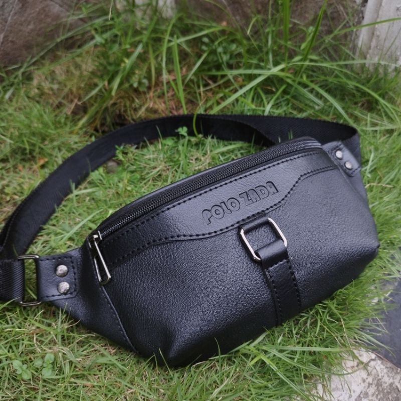 Waistbag Pria Kulit PU PREMIUM | Tas Selempang Original Polozada