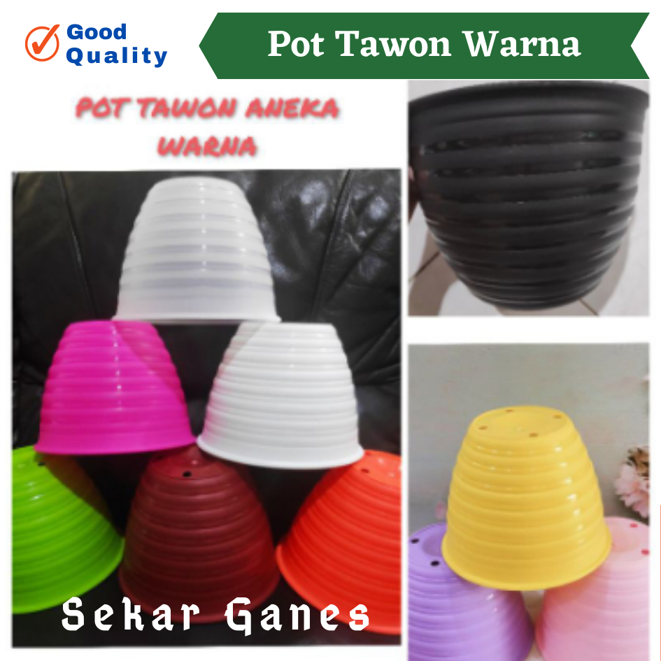 Sekarganes Pot Tawon Banyak Warna Putih Pink Kuning Hijau Biru Orange Hitam Ungu Ukuran 12 15 cm