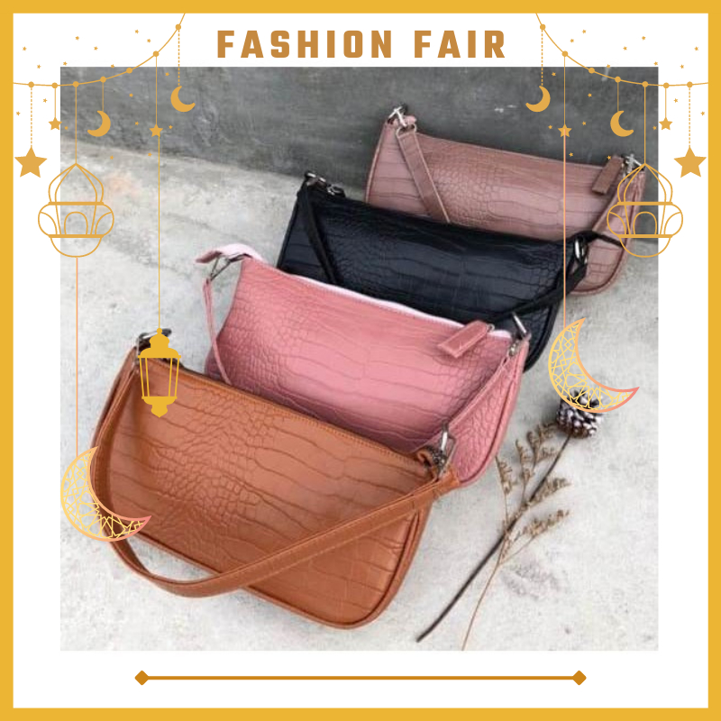 [LOKAL] Fashion Fair - TAS AUDREY - Tas Wanita Shoulder bag MORYMONY Croco Bag Bahan Buaya