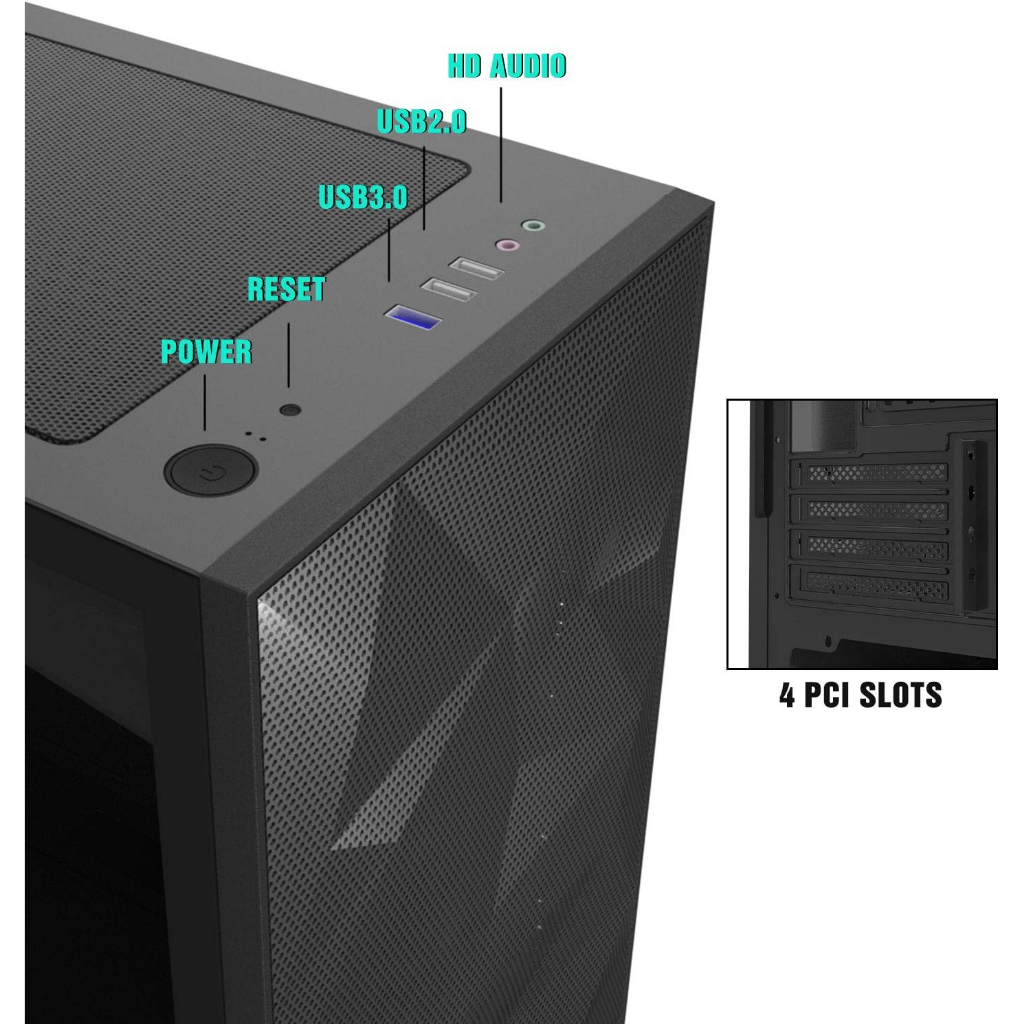 DarkFlash DLM21 Mesh Black Micro ATX Casing PC