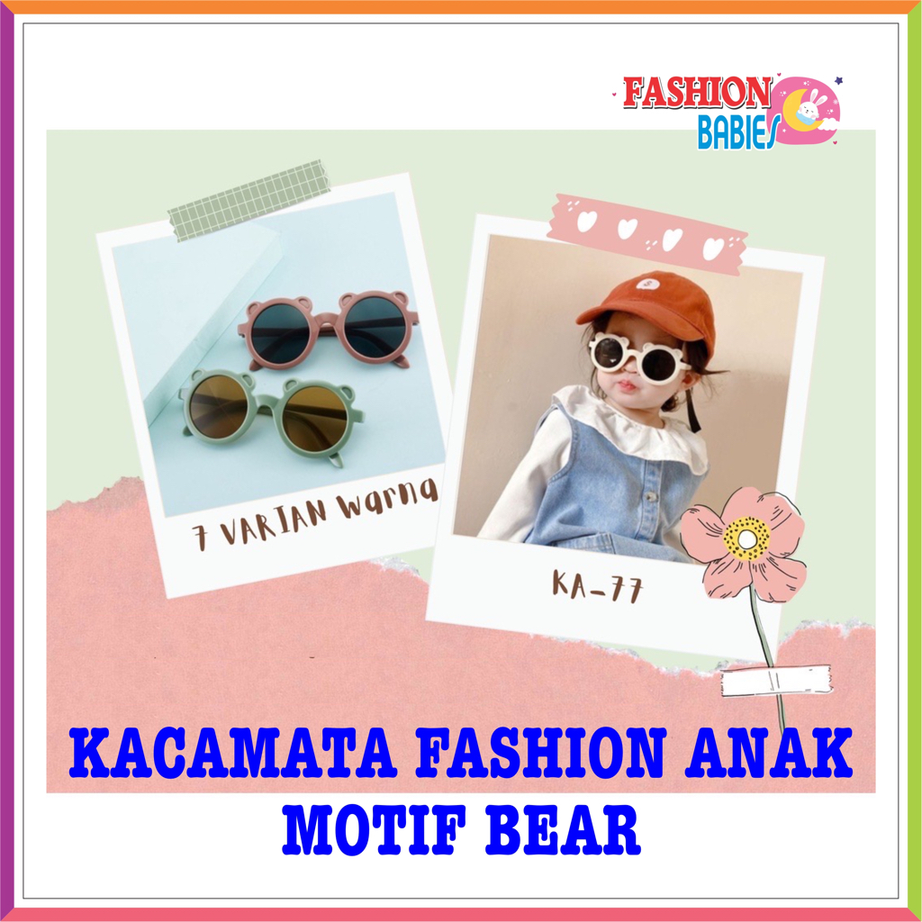 KACAMATA HITAM FASHION UNTUK ANAK MOTIF BERUANG IMPORT ❤ Fashionbabies ❤