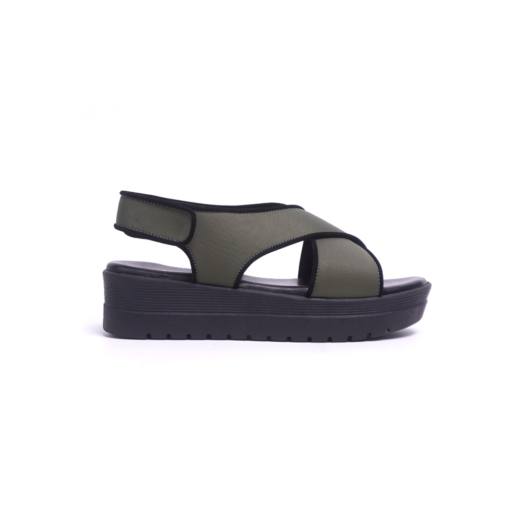 Adarastore - Lapepa CLARIE Sandal Wedges Wanita Casual Sendal Tali Cewek Hak 5 Cm Kekinian