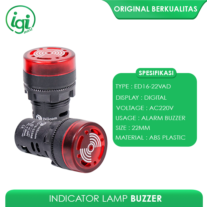 PILOT LAMP LED WITH BUZZER ALARM INDICATOR SIGNAL FLASH BEEPER
