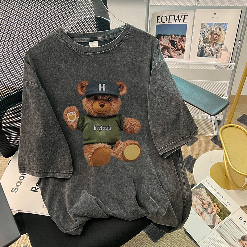 T shirt Hitam washed baju wanita kaos oversize atasan wanita t-shirt pria lengan pendek kaos pakaian