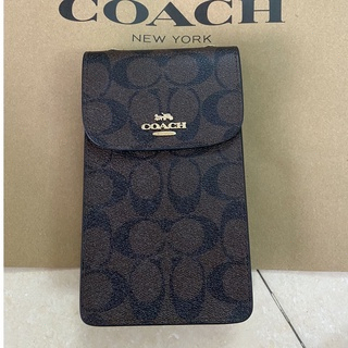 [Instant/Same Day] 55636 COACH New mobile phone bag/chain messenger bag/shoulder bag/card bag Size: 18*10.*3  108-2CW55636    shoujibao