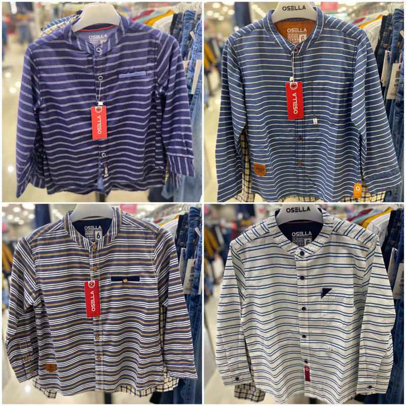 Kemeja semi koko anak laki-laki Osella kids (4-16th) New Arrival