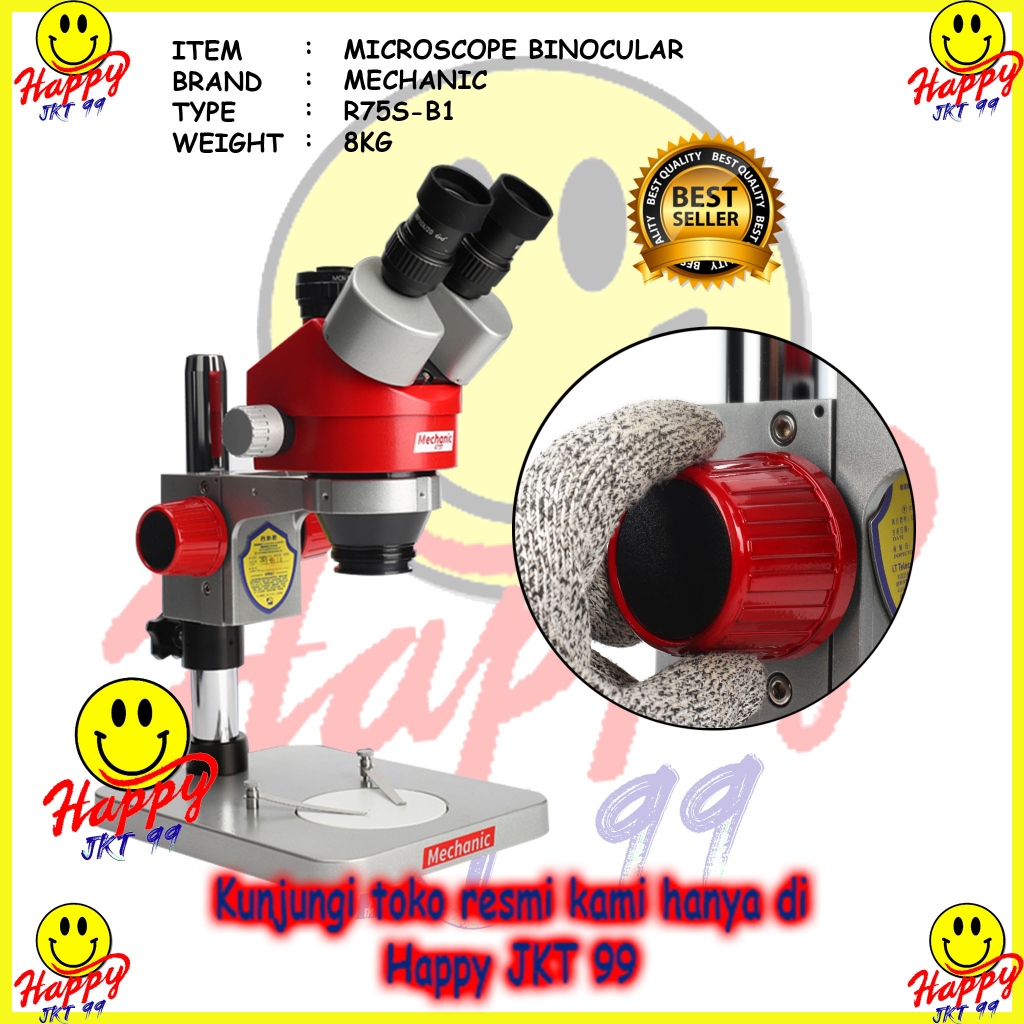 MICROSCOPE STEREO MECHANIC R75S-B1 R75S BINOCULER RED ORIGINAL