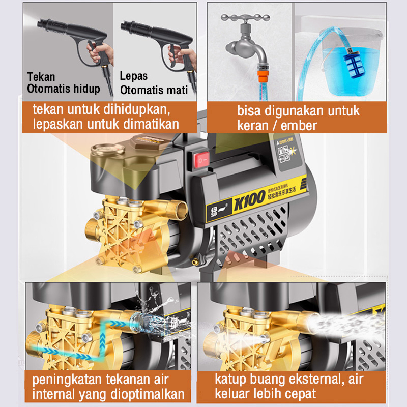 Alat steam cuci motor 200Bar mobil Jet Cleaner mesin cuci mobil tekanan tinggi pressure washer jet cleaner Cuci Steam Mobil