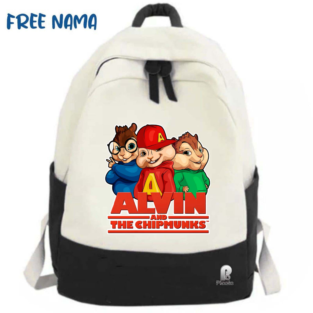 TAS RANSEL BACKPACK ANAK SEKOLAH MOTIF KARAKTER KARTUN ALVIN AND THE CHIPMUNKS UNISEX (FREE NAMA)