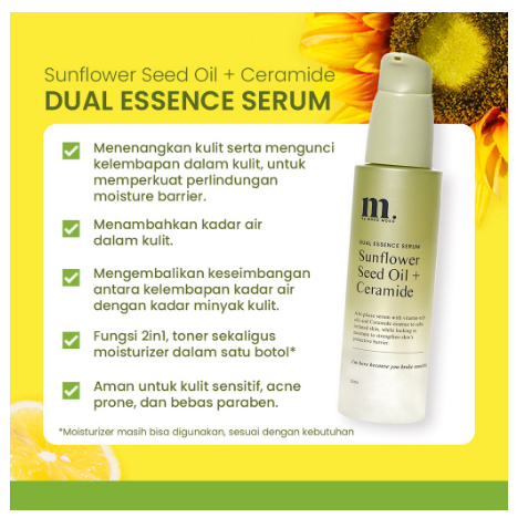 Moko Moko Sunflower Seed Oil + Ceramide Dual Essence Serum 50ml