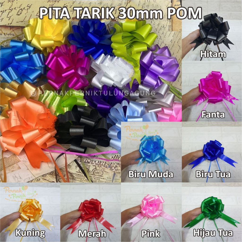 

Pita Tarik POM 30mm - Hiasan Dekorasi Kado Hampers Parcel