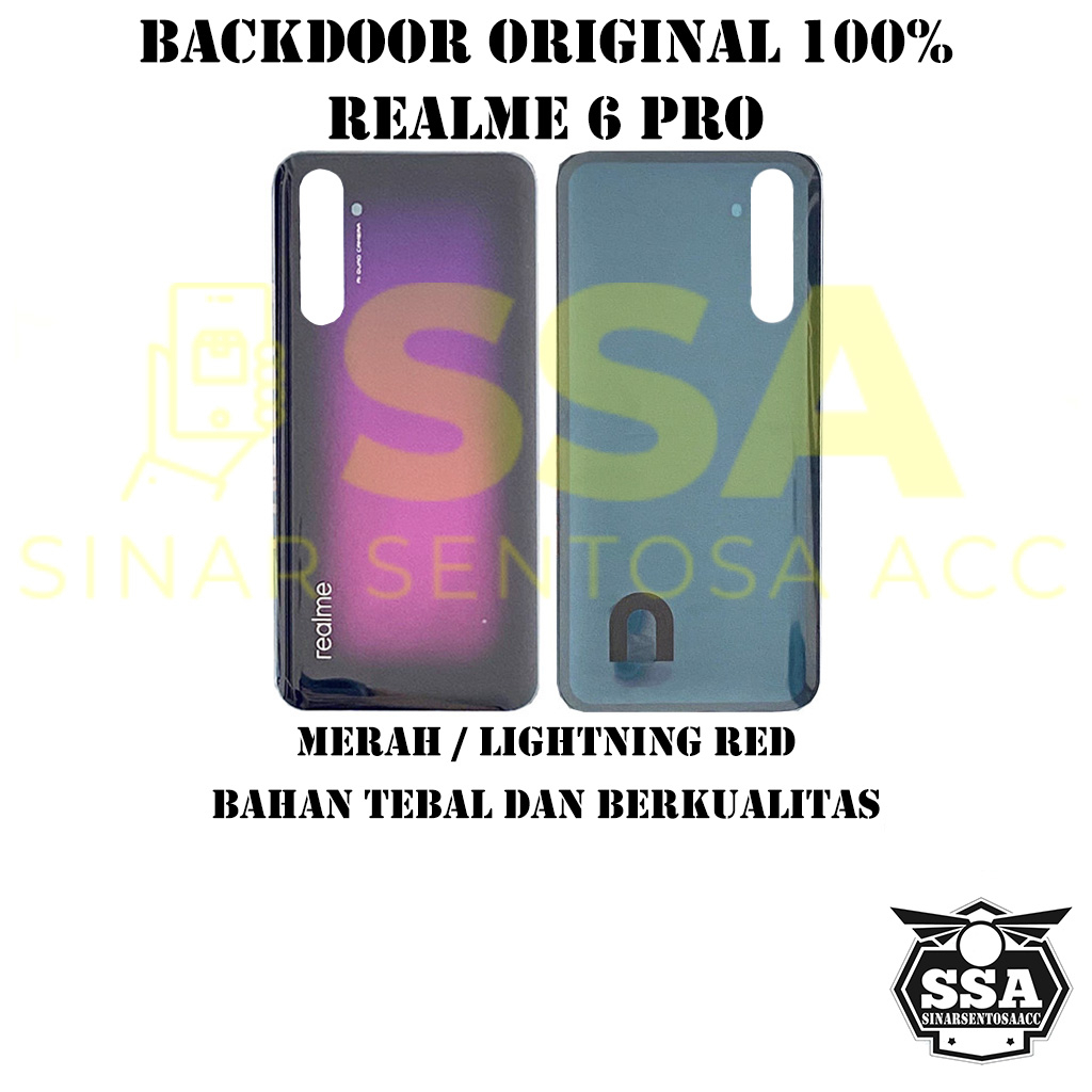 Backdoor Original 100% Realme 6 Pro Tutup Baterai Tutup Belakang Backcover Back cover Real Me 6 Pro Realme6Pro