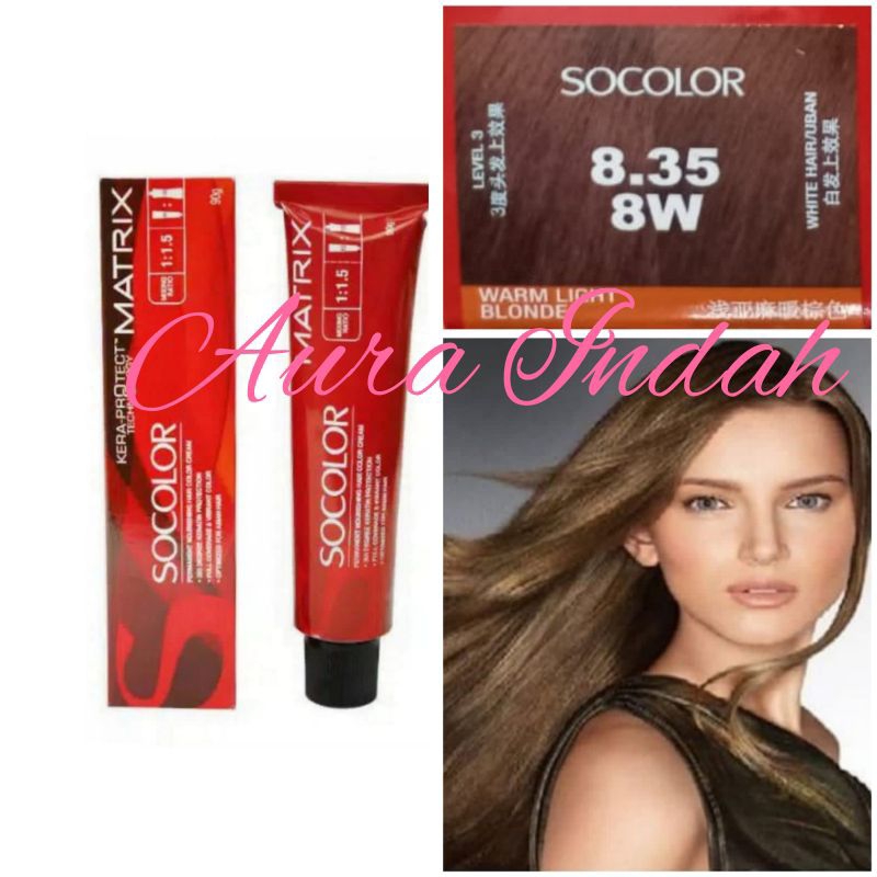 MATRIX SOCOLOR NO. 8.35 / 8W WARM LIGHT BLONDE 90ML