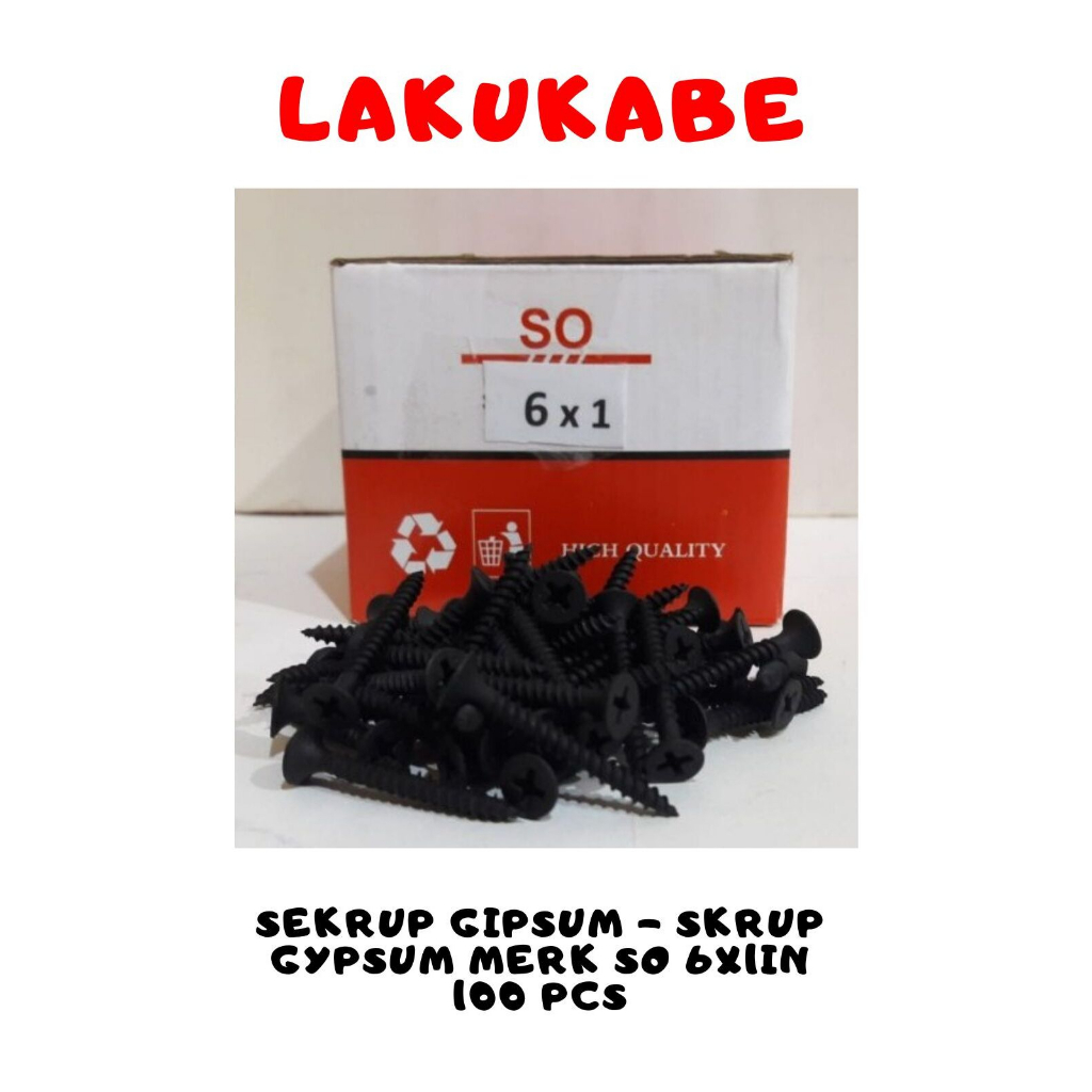 Sekrup Gipsum - Skrup Gypsum Merk So 6x1in 100 Pcs