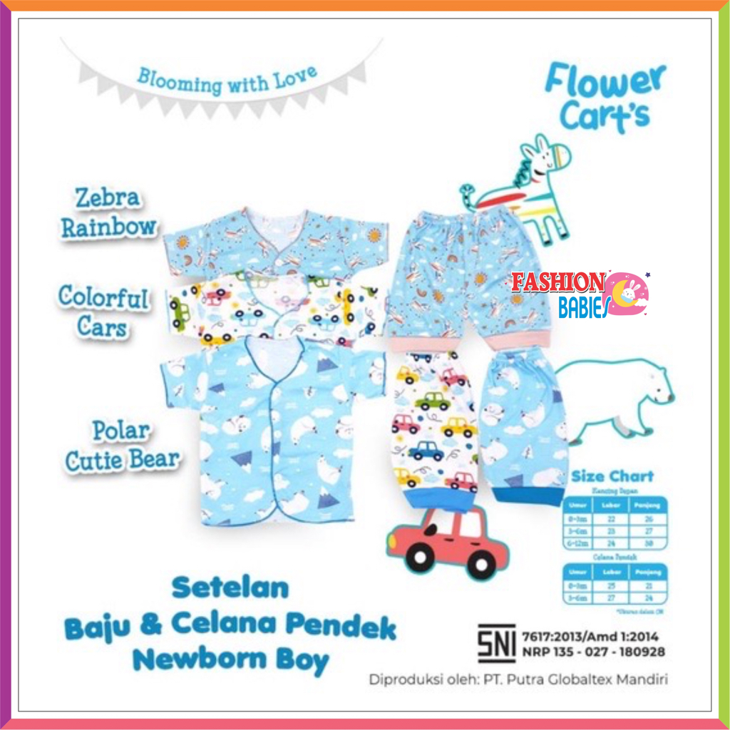 FLOWER CARTS | SETELAN PENDEK &amp; PANJANG 0-12 BULAN ❤ FashionBabies ❤