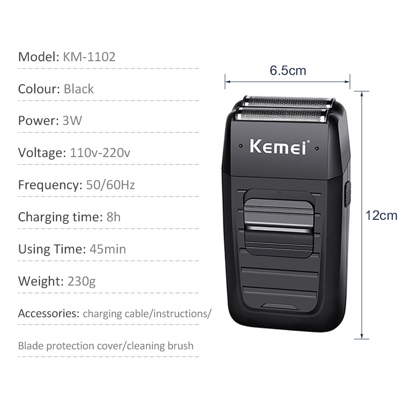 Shaver Kemei 1102 Alat Cukur Rambut Jenggot Kumis Kepala Botak Halus Licin