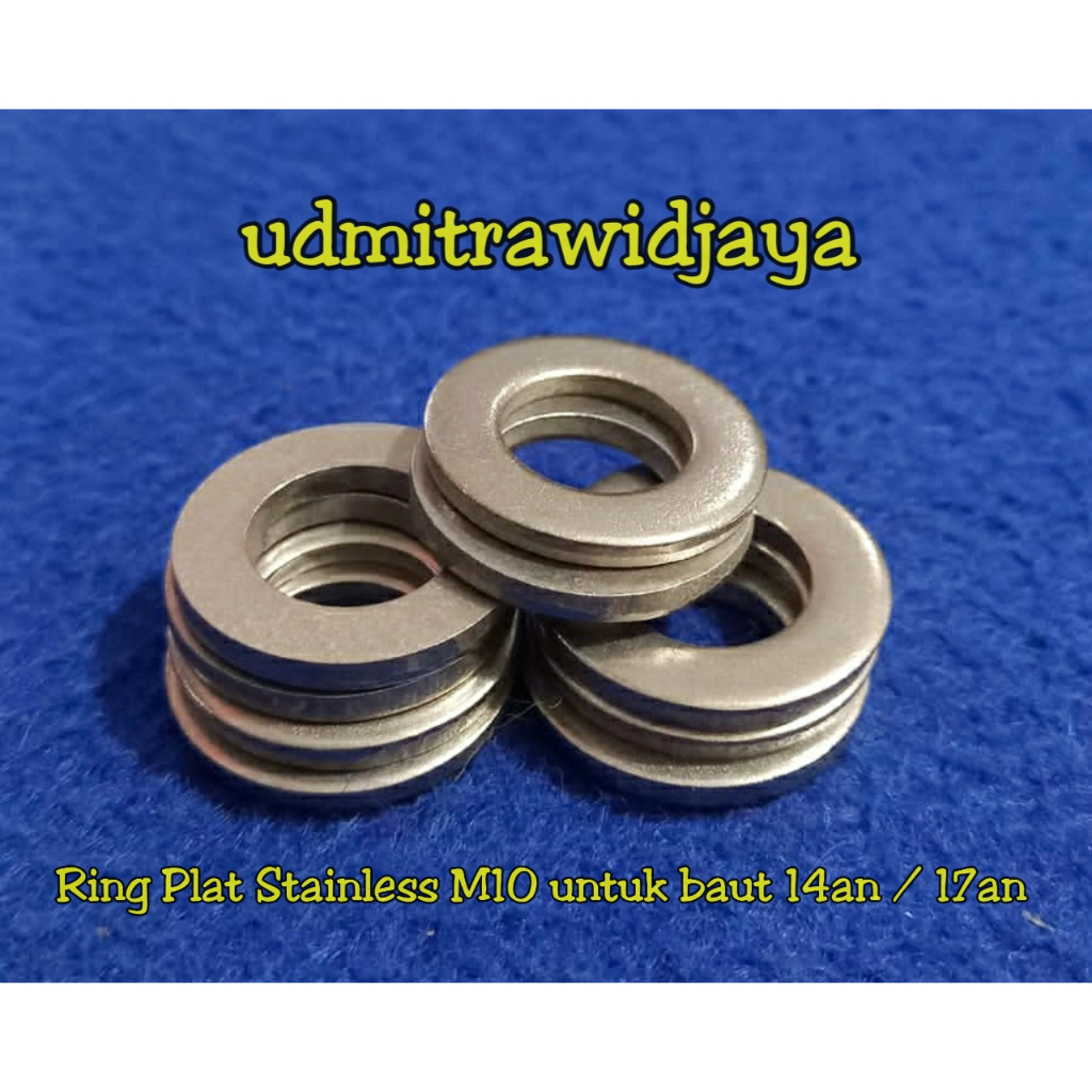 ring plat tebal M10 washer plate ringplat stenlis lebar uk baut 14an ring tebal baut 14 an &amp; 17an ring plat stainless M10 p 1.25 p 1.50 wp ss M10x1.25