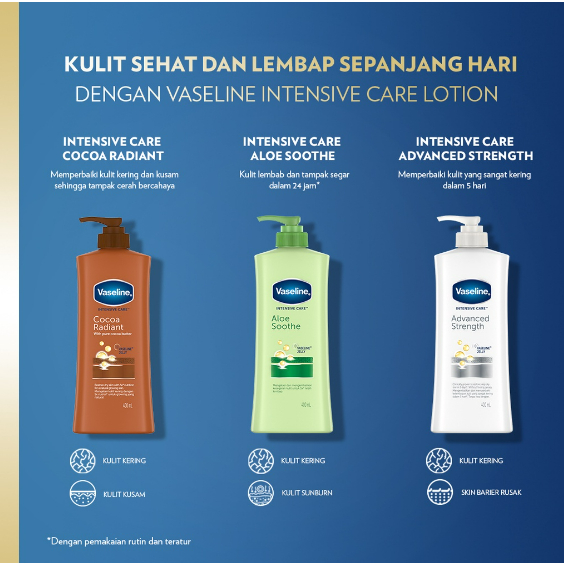 Vaseline Lotion Intensive Care Cocoa Radiant 400ml 200ML