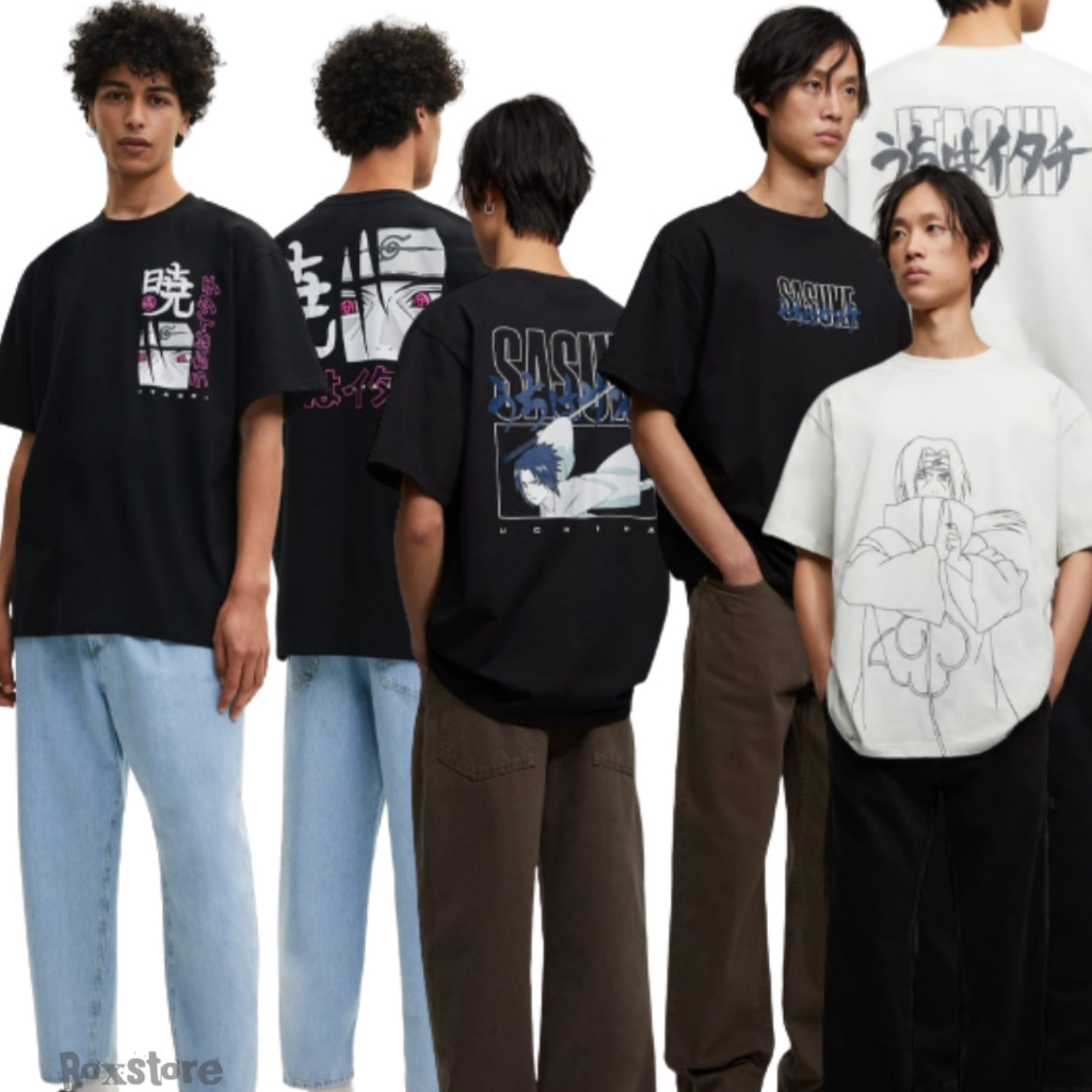 Baju naruto dewasa pria wanita lengan pendek pull and bear anime m l xl / pakaian big size atasan un