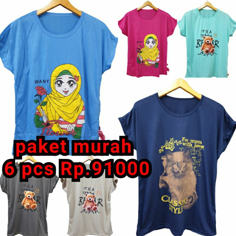 paket murah 6 pcs Rp.91000 blon ibu2 bahan katun