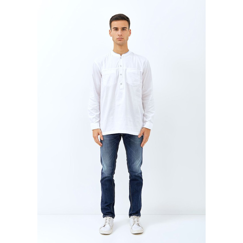 Baju Koko Putih Panjang Lois New 2023 KLL347WH