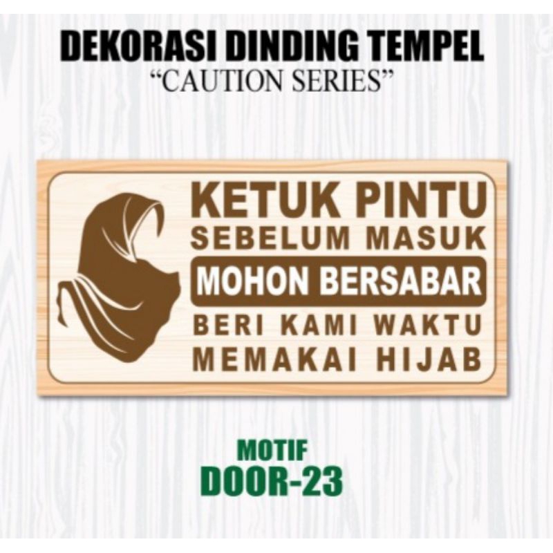 DEKORASI DINDING TEMPEL Tulisan Ketuk Pintu  Sebelum masuk sebelum Poster Kayu Hiasan Dinding Aesthe