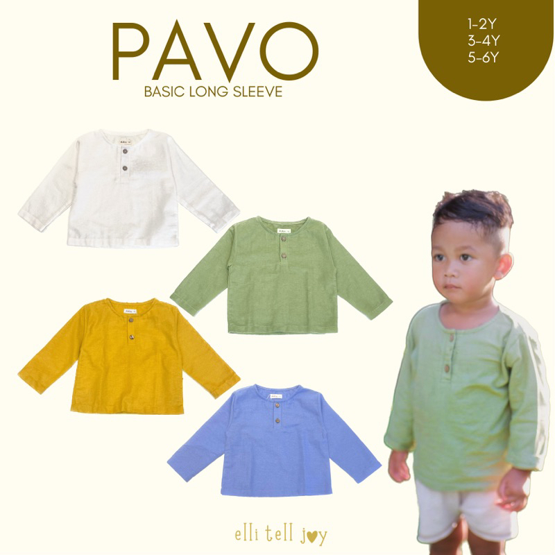 ELLITELLJOY - PAVO LONG SHIRT - Kemeja Anak Lengan Panjang - Baju Anak Lengan Panjang - Baju Anak Laki-Laki Usia 1 - 6 Tahun