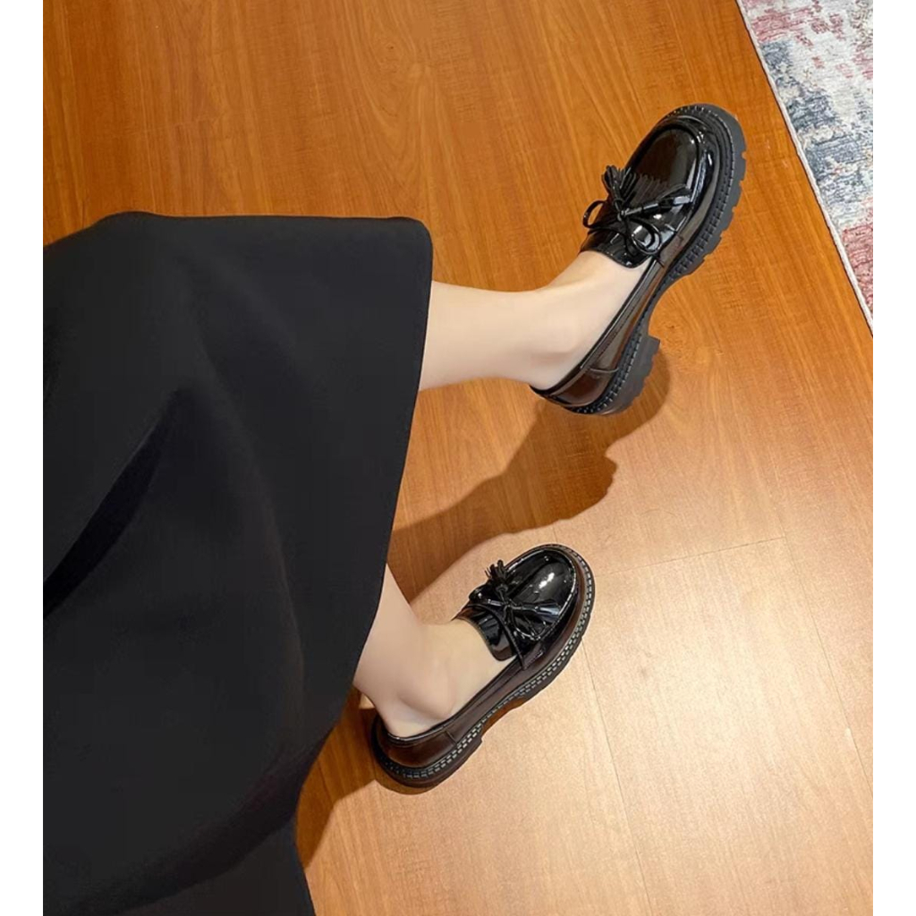 Sepatu Docmart Wanita / Sepatu Loafers Kerja Formal Hitam CMI 0088