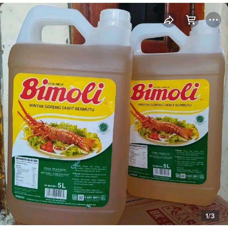 

Minyak Goreng Bimoli Klasik 5 Liter isi 1 Jirigen untuk usaha kuliner