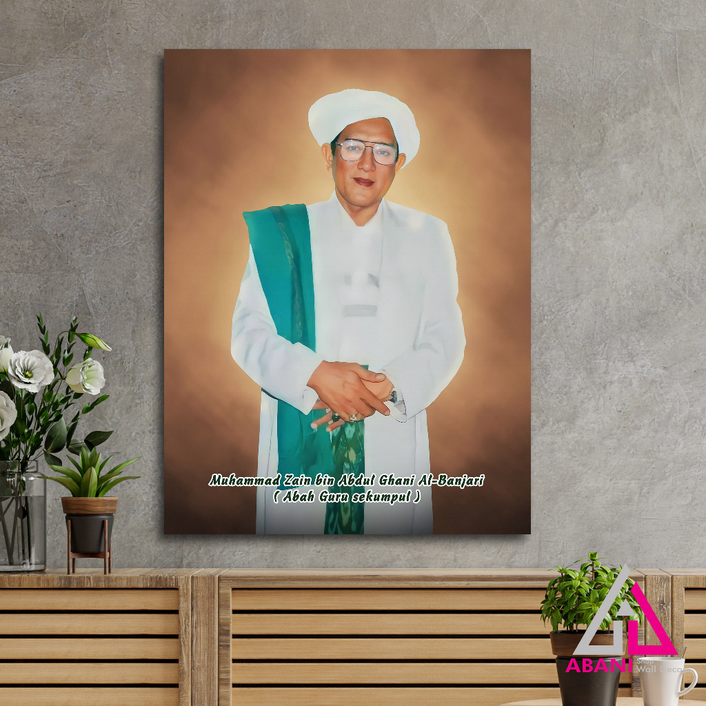 Foto Abah Guru Sekumpul Poster Ulama Dan Habieb Plus Bingkai Smudge Painting Abah Guru Sekumpul