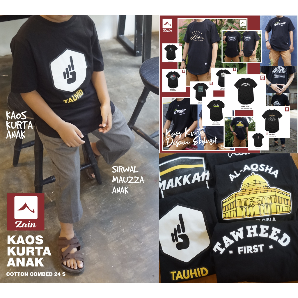 KAOS ANAK MUSLIM - KAOS DAKWAH ANAK  ( KZ 46 - KZ 53 ) - BY ZAIN