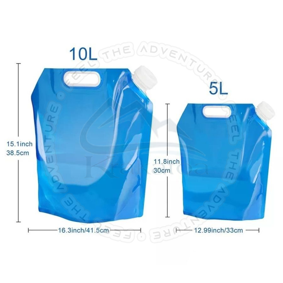 【COD】 TaffSPORT` Kantong Air Minum Lipat 5 &amp; 10 Liter` Portable Camping Water Bag` Kantung L