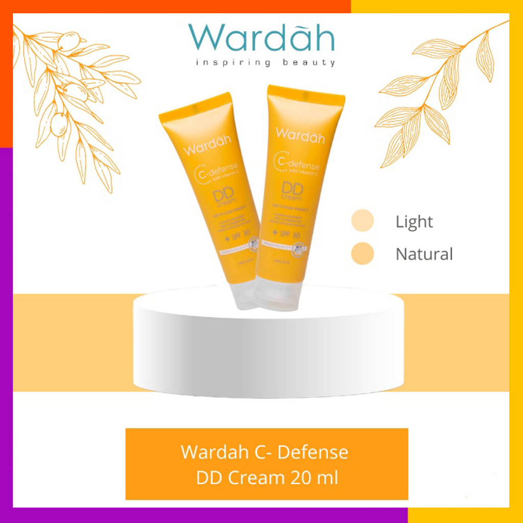 Wardah C-Defense DD Cream 20ml / SPF 30 | Pelembab Wardah/Foundation/Light Natural