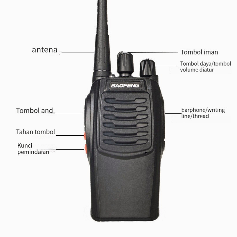 Walkie Talkie  888S Waterproof Portable Walky Talky Jarak Jauh 10km(Max) 2 Way Radio Walkie Talkies HT Handy Talky Radio Set With Charger / Headset Walkie Talkie BaoFeng 888S Waterproof Portable Walky Talky Jarak Jauh 10km(Max) 2 Way Radio Walkie T