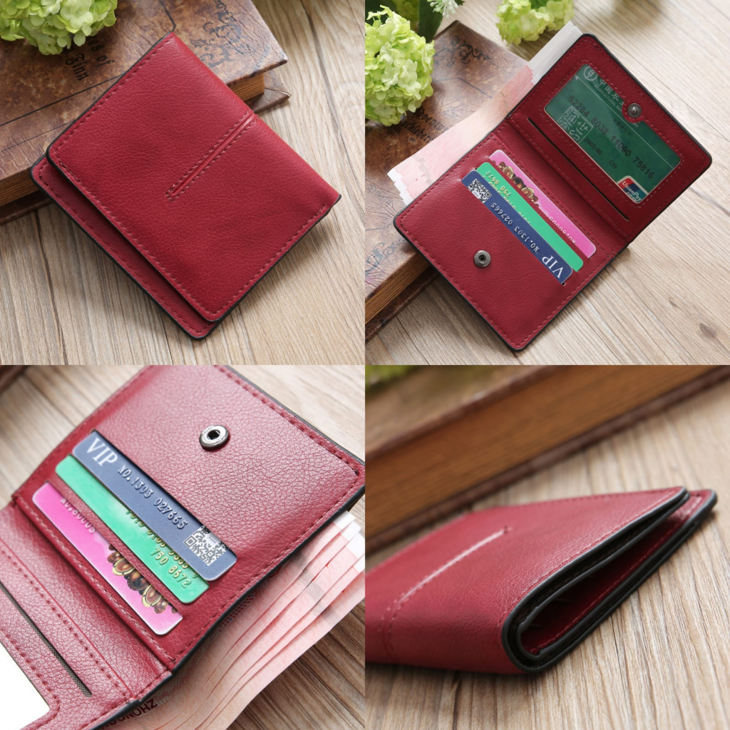 DOMPET LIPAT WANITA MINI SLOT KARTU UANG KERTAS REMAJA KOREA KEKINIAN IMPORT CEWEK MURAH BRANDED KECIL KULIT MERAH LAVENIRA WA666R1 BATAM PREMIUM SIMPLE LUCU PENDEK FASHION ORI