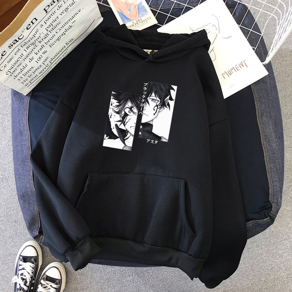 Sweater Hoodie Anime Asta Black Clover Pria/Wanita/Remaja/Dewasa Cowok Cewek Hoodie Sweater