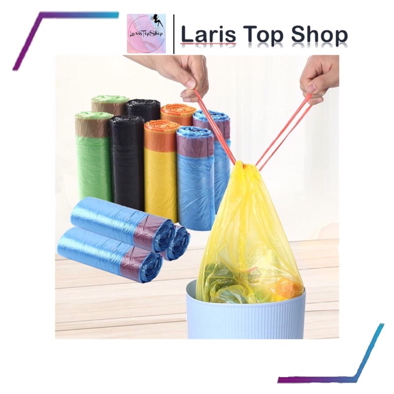 Kantong Plastik Sampah 43 x 42 cm isi 15 Lembar / Plastic Trash /Roll Plastic trash Warna Macaron / Plastik Sampah / Kantong Kresek Sampah Gulung Serbaguna / Kantong Plastik Sampah Roll Gulung Praktis