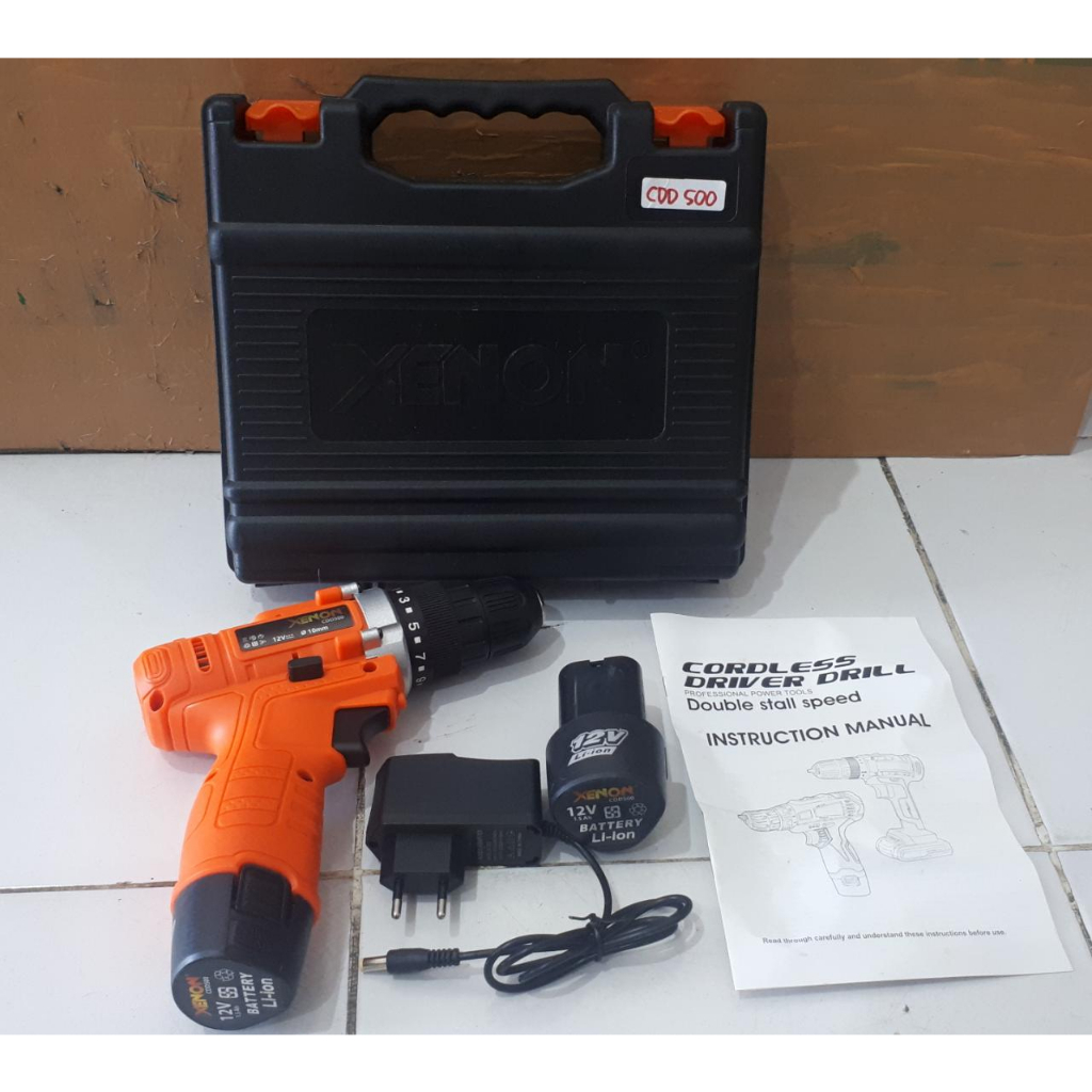 Mesin Bor Cordless Charger XENON 12V CDD500