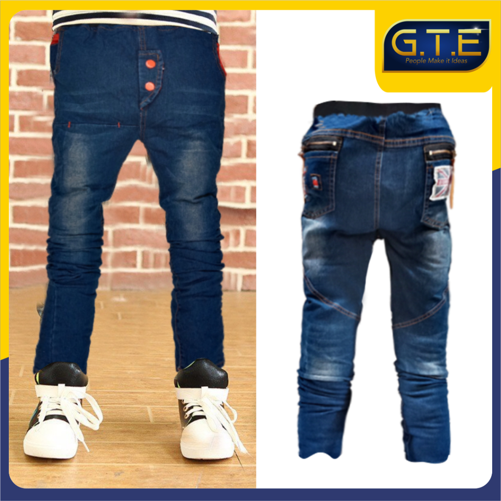 Celana jeans burbery anak unisex tanggung celana Levis anak cowok/cewek celana denim anak panjang