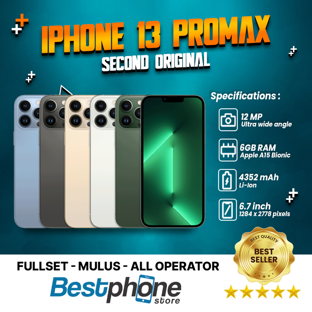 iPhone 13 Pro Max Second Original 128GB/256GB/512GB EX Inter Kondisi Mulus Lcd Original Fullset