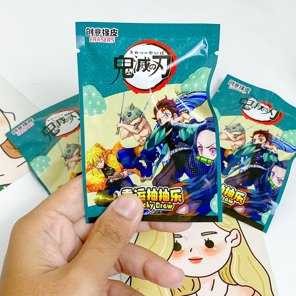 

Penghapus Mystery Bag Demon Slayer/Penghapus Karet 3D Mystery Bag Random Rubber Eraser Miniature Kids Toys Demon Slayer Kimetsu No Yaiba Boys Action Figure Tanjirou Nezuko Giyuu Kochou Rengoku Zenitsu Inosuke KoleksI import Alat TulisAnak Harga Grosir COD