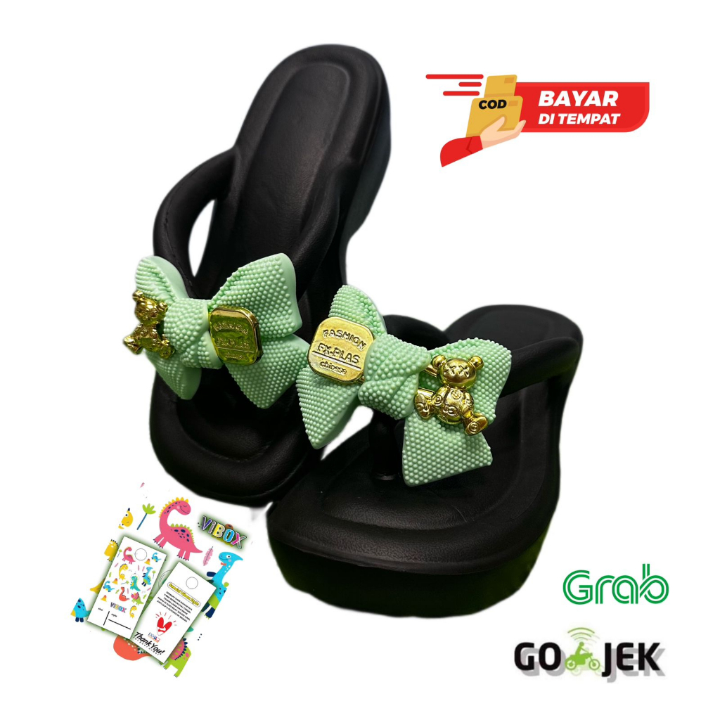 MS - SALE CUCI GUDANG !!! 9337 PITA/Sandal Wanita Wedges Pita/Sandal Jepit Wedges Pita Tinggi 6CM Promo Mitra