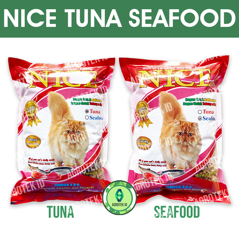 NICE Makanan Kucing 1 Kilogram Dry Cat Food Seafood Tuna
