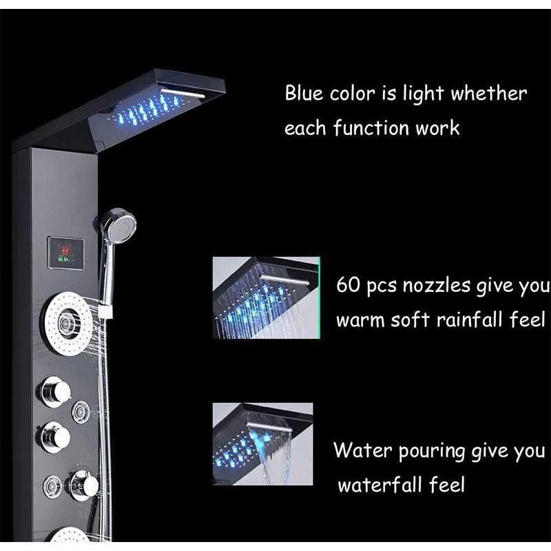 Onyzpily Shower Mandi Panel LED Temperature Screen Wall Mounted - 8006