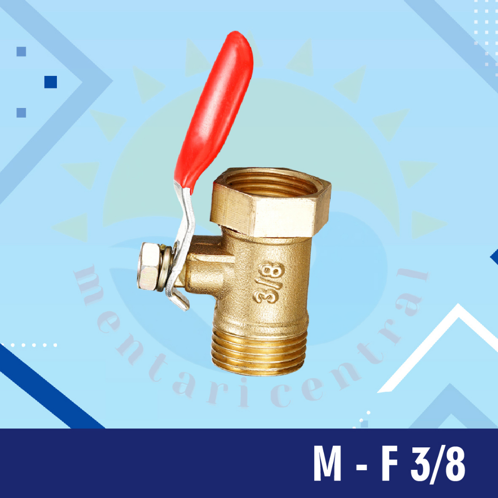 BALL VALVE / STOP KRAN / KERAN KUNINGAN male to female  M-F 1/4 1/2 3/8 1/8